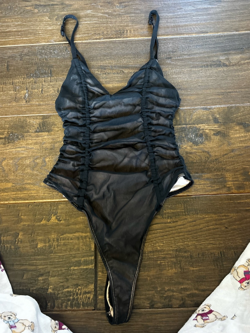 Urban Outfitters Black Ruched Bodysuit